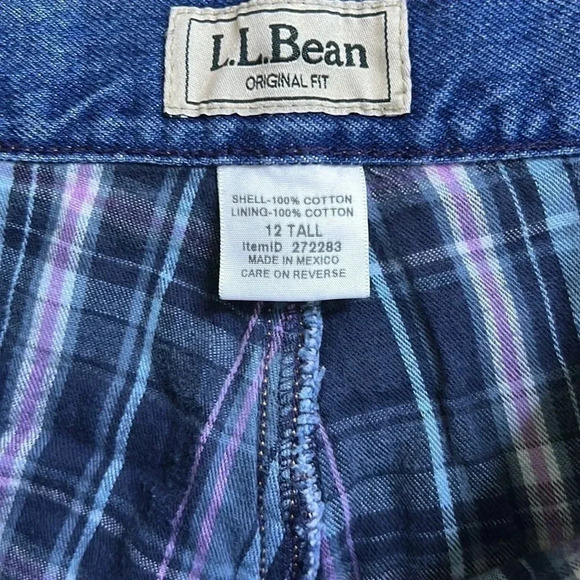 L.L. Bean original fit flannel lined blue jeans size 12T - Picture 4 of 7